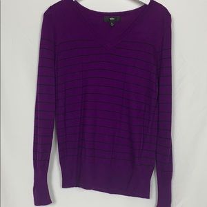 Mossimo purple/black striped sweater size Lg